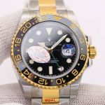 ROLEX GMT Master ii Replice with Two-tone Bracelet 904L Steel 3186/3285 Movement 40MM Watch
